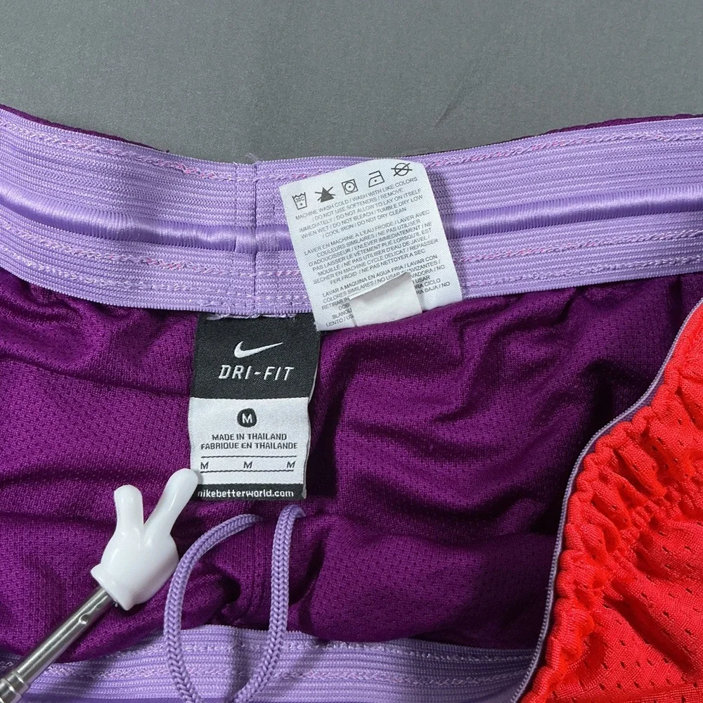 Nike Dri-FIT Womens Red Purple Mesh Running Shorts Size M Athletic Gym Workout